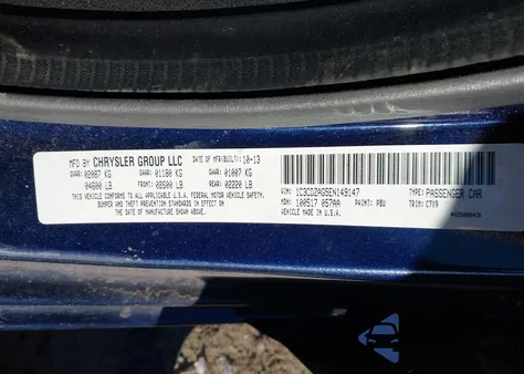 2014 Dodge Avenger Se from USA, damaged, VIN 1C3CDZAG5EN149147